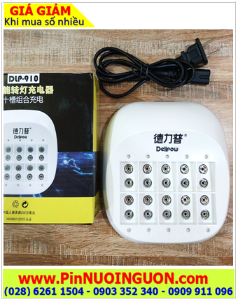 Delipow DLP-910 Máy sạc Pin vuông 9v (10 khe sạc, Mỗi lần sạc được 2-4-6-8-10 pin 9V) /TẠM HẾT HÀNG